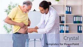  Presentation with fat - Presentation with doctor-dietician-giving-advices background and a light blue colored foreground