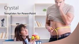  Presentation with fat - PPT theme enhanced with doctor-dietician-giving-advices background and a white colored foreground