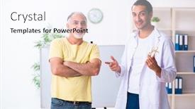  Presentation with fat - Beautiful PPT theme featuring doctor-dietician-giving-advices backdrop and a cool aqua colored foreground