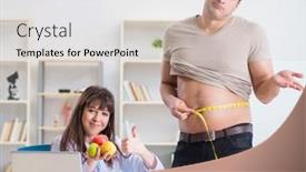  Presentation with fat - Theme having doctor-dietician-giving-advices background and a soft green colored foreground