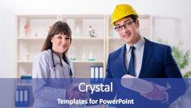  Presentation with hospital improvement plan - Cool new presentation theme with doctor discussing new hospital plan backdrop and a  colored foreground