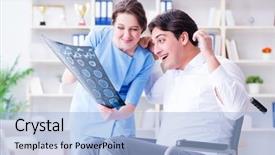  Presentation with doctor discussing parents - PPT layouts featuring doctor discussing x-ray image background and a  colored foreground