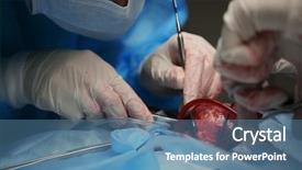  Presentation with heart transplant - Colorful presentation design enhanced with doctor doing heart operation backdrop and a teal colored foreground