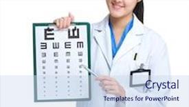  Presentation with optical - Cool new presentation theme with doctor doing optical test backdrop and a sky blue colored foreground