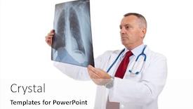  Presentation with lung - Audience pleasing slide deck consisting of doctor-examining-a-lung-radiography backdrop and a white colored foreground