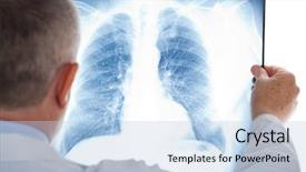  Presentation with lung - Theme with doctor examining a lung radiography background and a light blue colored foreground