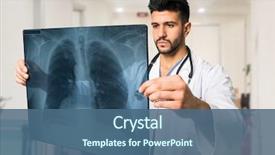  Presentation with lung - PPT theme with doctor examining a lung radiography background and a ocean colored foreground