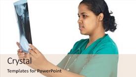  Presentation with metabolic doctor examining - Audience pleasing slide deck consisting of doctor examining a radio graphs backdrop and a  colored foreground