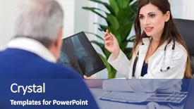  Presentation with testing - Presentation theme having doctor examining a radiography background and a ocean colored foreground