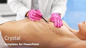  Presentation with breast - PPT layouts with doctor examining breast background and a coral colored foreground