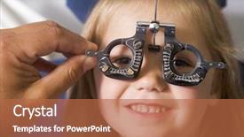  Presentation with optometrist - Cool new presentation with doctor examining childs eye - optometrist in exam room backdrop and a red colored foreground