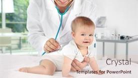  Presentation with baby doctor - Slide deck with doctor-examining-cute-baby background and a lemonade colored foreground