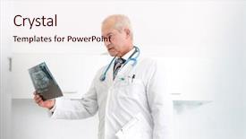  Presentation with dental - Beautiful slides featuring doctor examining dental x-ray backdrop and a sky blue colored foreground