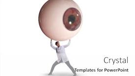  Presentation with eye medical - PPT layouts having doctor-examining-giant-eye background and a white colored foreground
