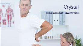  Presentation with doctor office - Presentation with doctor examining her patient back background and a  colored foreground