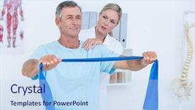  Presentation with doctor and patient medical consultation - Colorful PPT theme enhanced with doctor examining her patient back backdrop and a  colored foreground