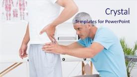  Presentation with doctor and patient medical consultation - Amazing PPT layouts having doctor examining his patient back backdrop and a  colored foreground