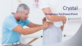  Presentation with doctor office - Cool new slides with doctor examining his patient back backdrop and a  colored foreground