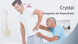  Presentation with doctor office - Audience pleasing PPT theme consisting of doctor examining his patient back backdrop and a white colored foreground