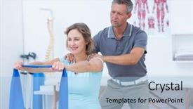  Presentation with doctor and patient medical consultation - Cool new theme with doctor examining his patient back backdrop and a light blue colored foreground