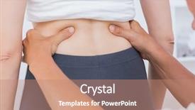  Presentation with doctor and patient medical consultation - PPT theme featuring doctor examining his patient back background and a  colored foreground