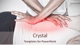  Presentation with pelvis - Amazing PPT theme having doctor examining his patient pelvis backdrop and a lemonade colored foreground