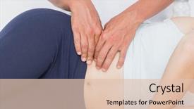  Presentation with pelvis - Audience pleasing theme consisting of doctor examining his patient pelvis backdrop and a lemonade colored foreground