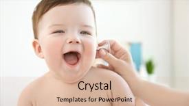  Presentation with baby doctor - Audience pleasing slide set consisting of doctor examining little baby backdrop and a lemonade colored foreground