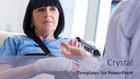  Presentation with incident - PPT layouts with doctor-examining-old-mature-woman background and a light blue colored foreground