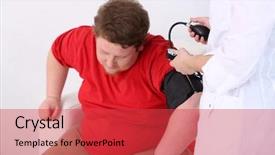  Presentation with obesity - PPT theme having doctor examining patient obesity background and a red colored foreground