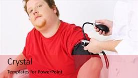  Presentation with obesity - Slides having doctor examining patient obesity background and a red colored foreground