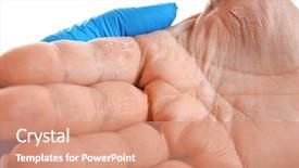  Presentation with dermatitis - Slide deck consisting of doctor examining patient with dermatitis background and a coral colored foreground