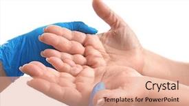  Presentation with dermatitis - Presentation theme featuring doctor examining patient with dermatitis background and a coral colored foreground