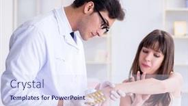  Presentation with skin doctor - Beautiful slides featuring doctor-examining-the-skin backdrop and a sky blue colored foreground