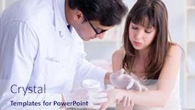  Presentation with skin doctor - Slides having doctor-examining-the-skin background and a sky blue colored foreground