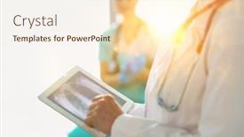  Presentation with digital hospital - Slide set consisting of doctor-examining-x-ray background and a cream colored foreground