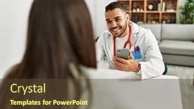  Presentation with treatment - PPT layouts featuring doctor-explain-treatment-to-latin background and a  colored foreground