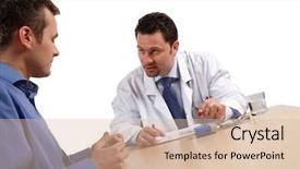  Presentation with diagnosis - Slide set with doctor explaining diagnosis to male background and a lemonade colored foreground