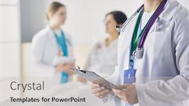  Presentation with diagnosis - Slides having doctor-explaining-diagnosis background and a soft green colored foreground