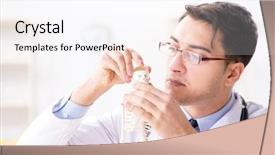  Presentation with human body - Presentation theme featuring doctor explaining human body background and a  colored foreground