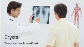  Presentation with lungs - Presentation theme consisting of doctor explaining lungs x-ray background and a white colored foreground