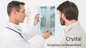  Presentation with spine - Presentation theme enhanced with doctor explaining spine x-ray background and a lemonade colored foreground