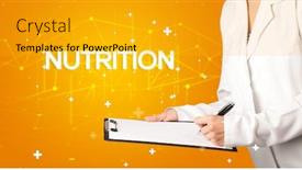  Presentation with medical concept - Slide deck consisting of doctor-fills-out-medical-record background and a gold colored foreground