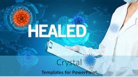  Presentation with medical concept - Beautiful theme featuring doctor-fills-out-medical-record backdrop and a light blue colored foreground