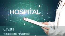  Presentation with record - Cool new slide set with doctor-fills-out-medical-record backdrop and a ocean colored foreground