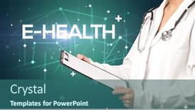  Presentation with medical concept - PPT theme enhanced with doctor-fills-out-medical-record background and a ocean colored foreground