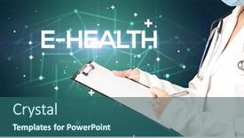  Presentation with medical concept - Slides enhanced with doctor-fills-out-medical-record background and a ocean colored foreground