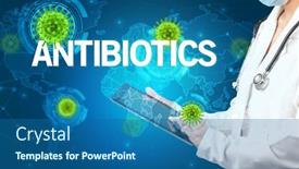  Presentation with record - Colorful slide deck enhanced with doctor-fills-out-medical-record backdrop and a ocean colored foreground