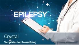  Presentation with epilepsy - Amazing PPT theme having doctor-fills-out-medical-record backdrop and a ocean colored foreground