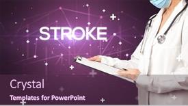  Presentation with medical concept - Beautiful presentation theme featuring doctor-fills-out-medical-record backdrop and a tawny brown colored foreground